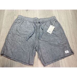 Katin Shorts Men XL Gray Linen Isaah Local Beach Surf Skate Huckberry Drawstring